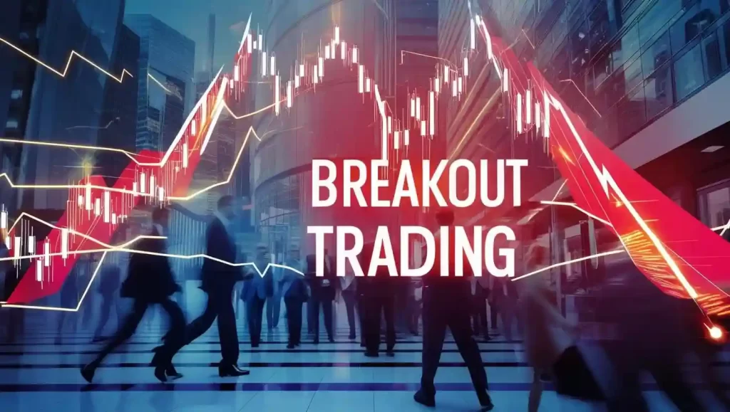 Illustration of breakout trading in the stock market depicting upward and downward movements on a chart
